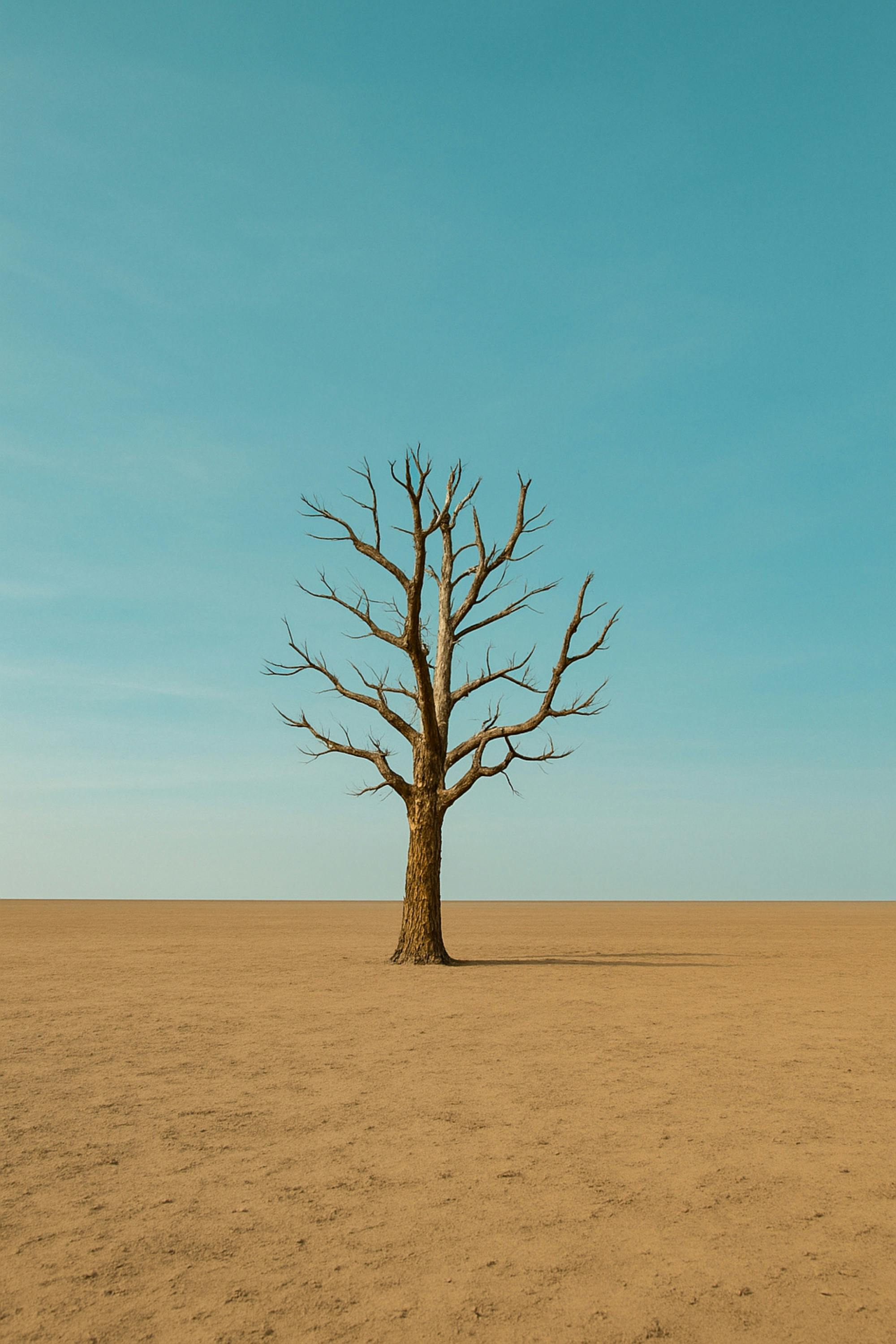 leaveless tree in desert